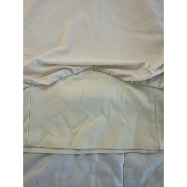 NWT Missguided Balloon Sleeve Crop Athletic Women's T-Shirt Large Cream Y2K - Image 2