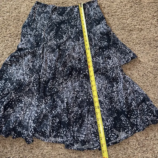 Free‎ People Kiss Me Baby Tiered Midi Skirt Blue Grey Snake Print Sz 4 Boho - Image 5