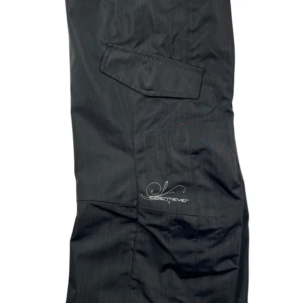 Obermeyer Women Metallic Grey Black Ski Snow Pants RECCO Size 8 Cargo Insulated - Image 3