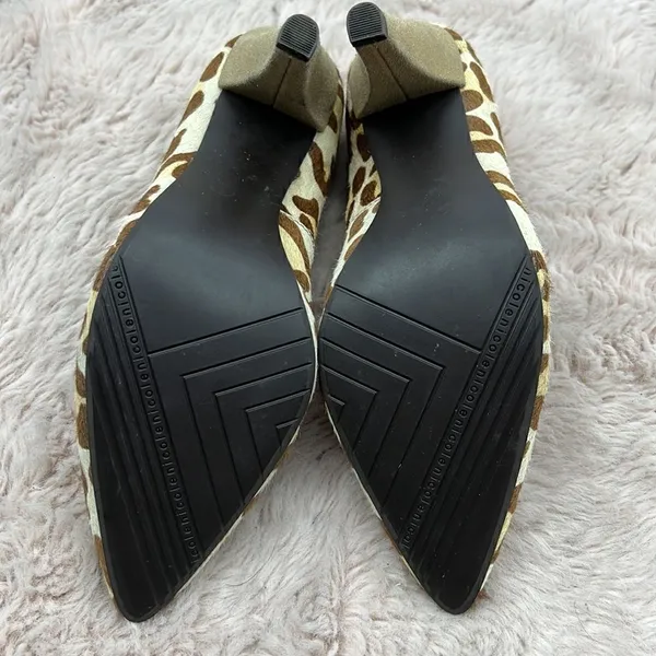 Nicole size 6.5 leather upper animal print heels - Image 8