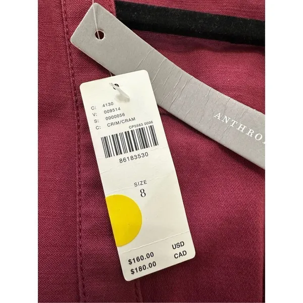 NWT ANTHROPOLOGIE Pilcro Crimson VNeck Seamed Mini Dress sz 8 - Image 9