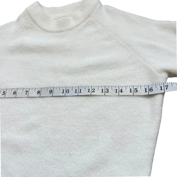 Alo Yoga Snuggle‎ Up Sweater M Cream Fuzzy Crewneck RARE Minimalist Soft Luxury - Image 6