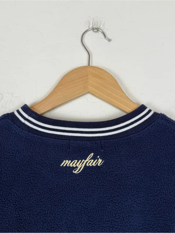 THE MAYFAIR GROUP kindness crewneck teddy fitted crewneck in blue - Image 9