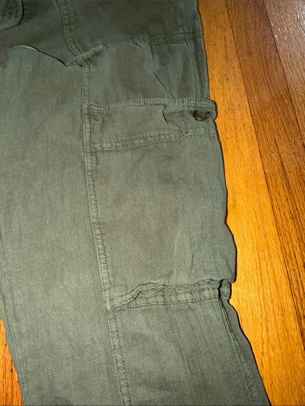 Free People Olive Drawstring Cargo Joggers - Image 8