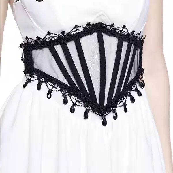 Hershine Black Gothic Lace Corset Belt - Image 4