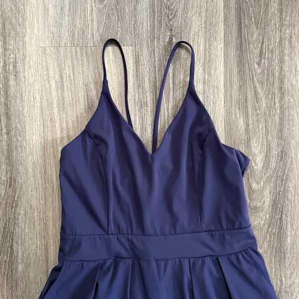 HALARA Navy Wide-Leg Spaghetti-Strap Jumpsuit - Image 3
