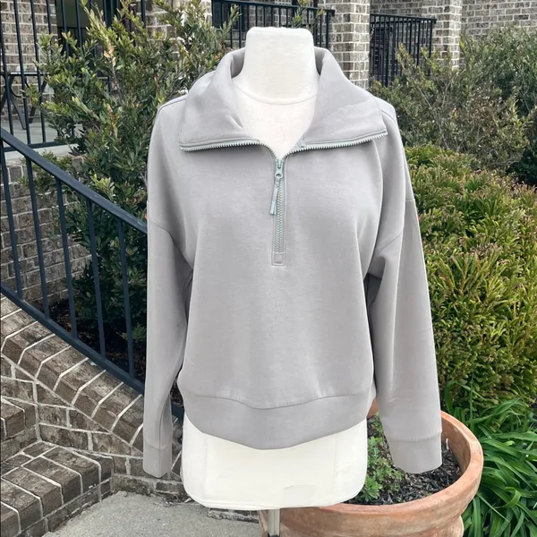 Avia So soft comfy Sweatsuit Sweatshirt Matching Pants Set Women’s Medium Taupe - Image 3
