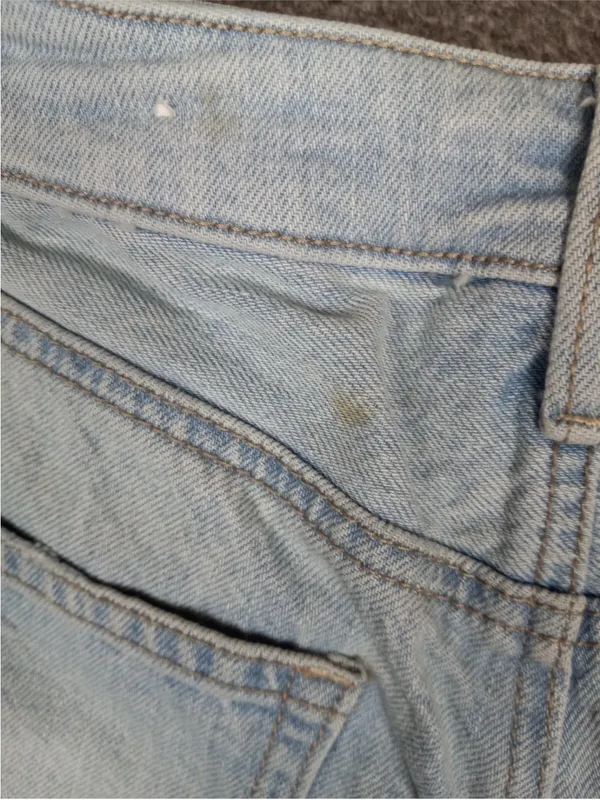 American Eagle Womens Size 2 Denim Relaxed Mom Shorts Raw Hem Destroyed - Image 12