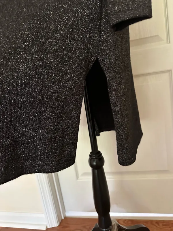 Tahari Woman’s Open Front Long Line Black Cardigan, Sz M - Image 5