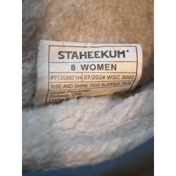 Staheekum Women's 8 Cozy Cabin Slippers Blue Camping Print DOG COFFEE - Image 5