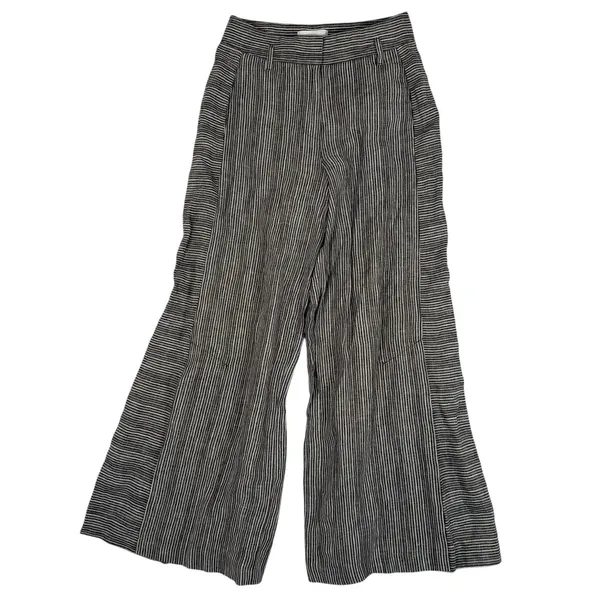 Anthropologie Ett Twa Pants Womens‎ 0 Brown White Wide Leg Striped Sailor Linen - Image 2