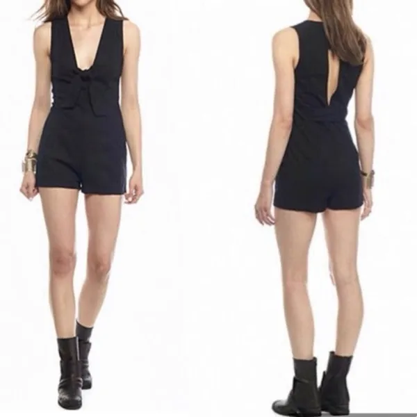 Free People Tie Front Romper - Image 2