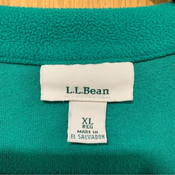 L.L. Bean Women's Green Fleece Quarter Zip Pullover Sweater - Size XL - Image 3