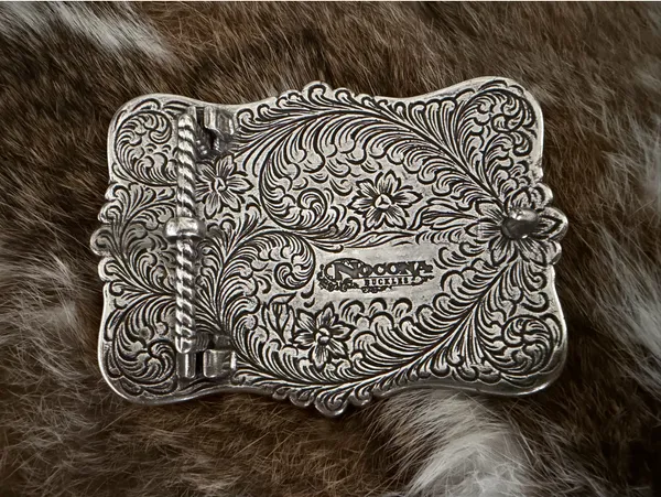 Carolina Blues Silver Long Horn Belt Buckle - Image 2