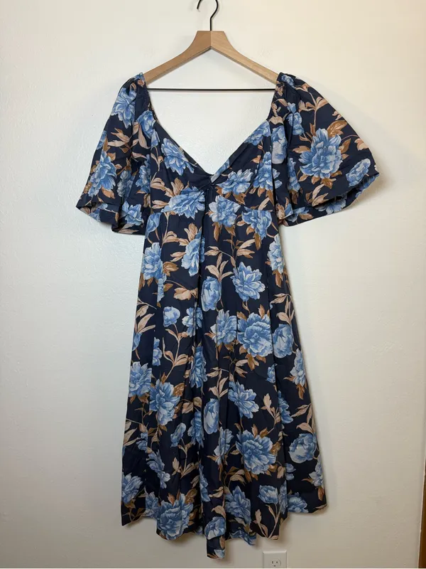 Abercrombie & Fitch Angel Sleeve Twist Front Midi Dress - Image 3