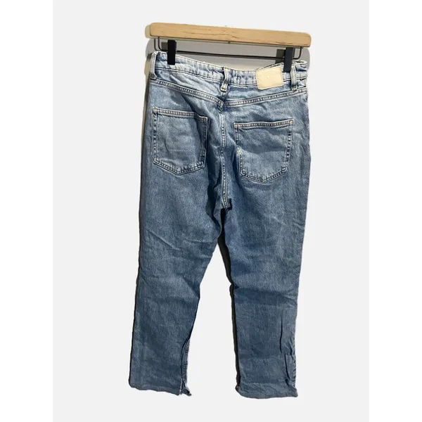 Zara Denim Jeans Womens Size 6 Blue High‎ Waisted Straight Leg Casual Boho - Image 6