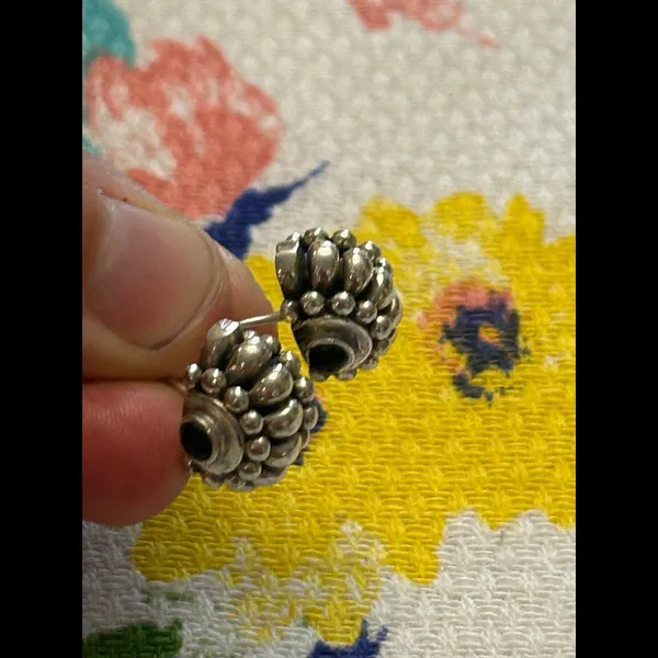 Silver plated earrings studs large - Image 3