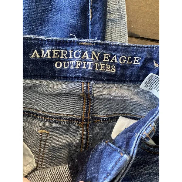 American Eagle Hi-Rise Jegging Womens Size 2 Blue Distressed Ripped Denim Cotton - Image 10