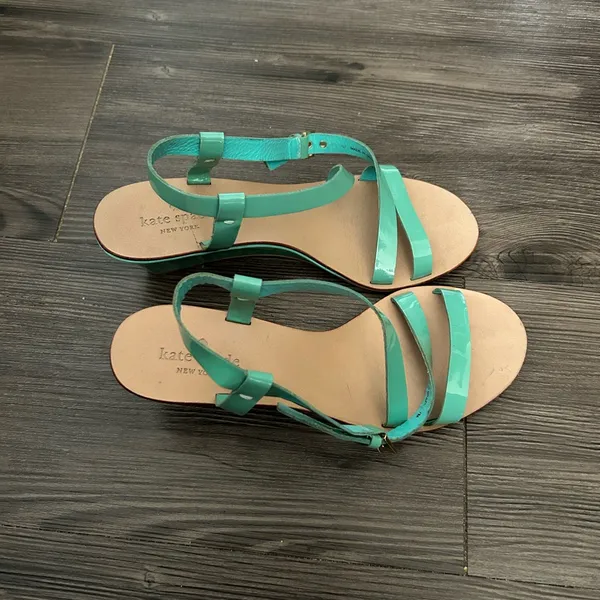 kate spade turquoise patent leather strappy sandals - Image 2