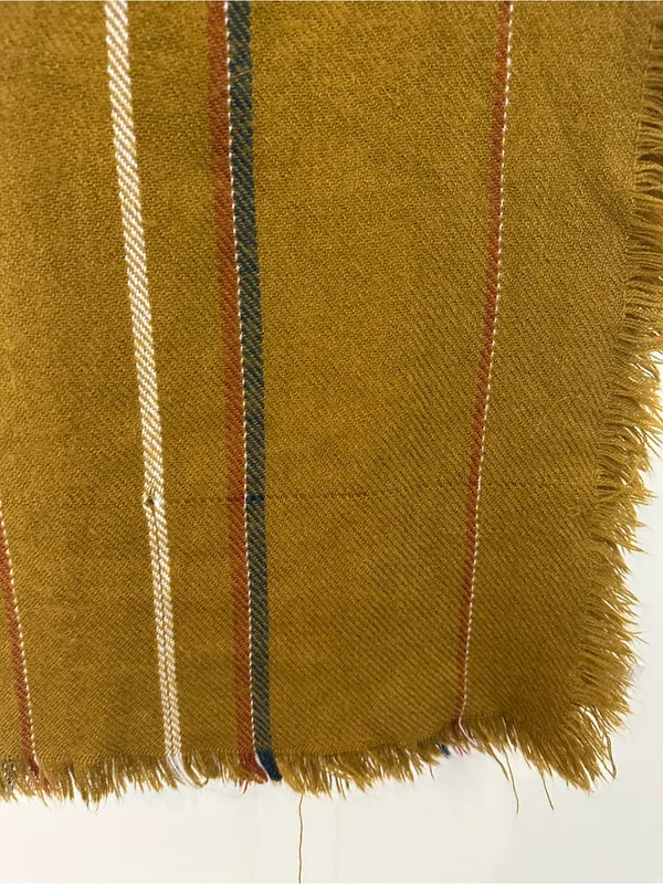 Madewell Mustard Stripe Fringe Scarf One Size - Image 2