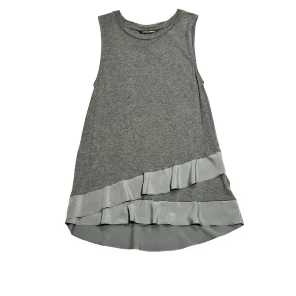 Banana Republic Grey Sleeveless Flounce-Hem Tank Top Size X-Small - Image 2