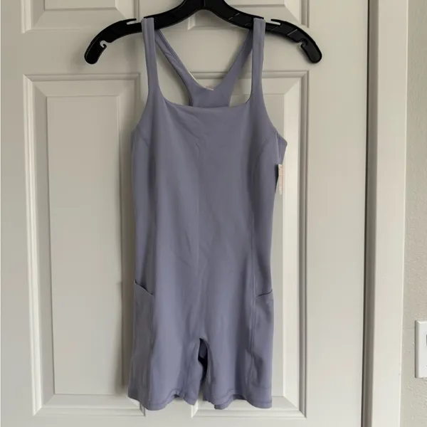 Free People FP Movement Never Better Runsie - Size XS -‎ Platinum/Light Lavender - Image 6