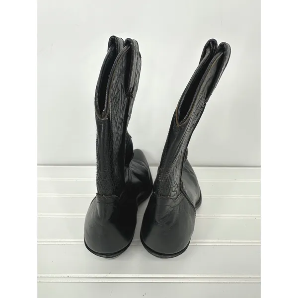 Vintage Code West Cowboy Boots Womens 7 Black Leather‎ Western Cowgirl Rodeo - Image 3