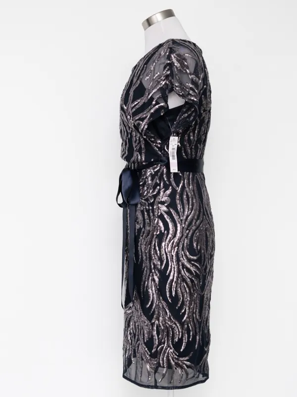 R&M Richards - Two-Tone‎ Sequin Sheath Cocktail Dress - Image 6