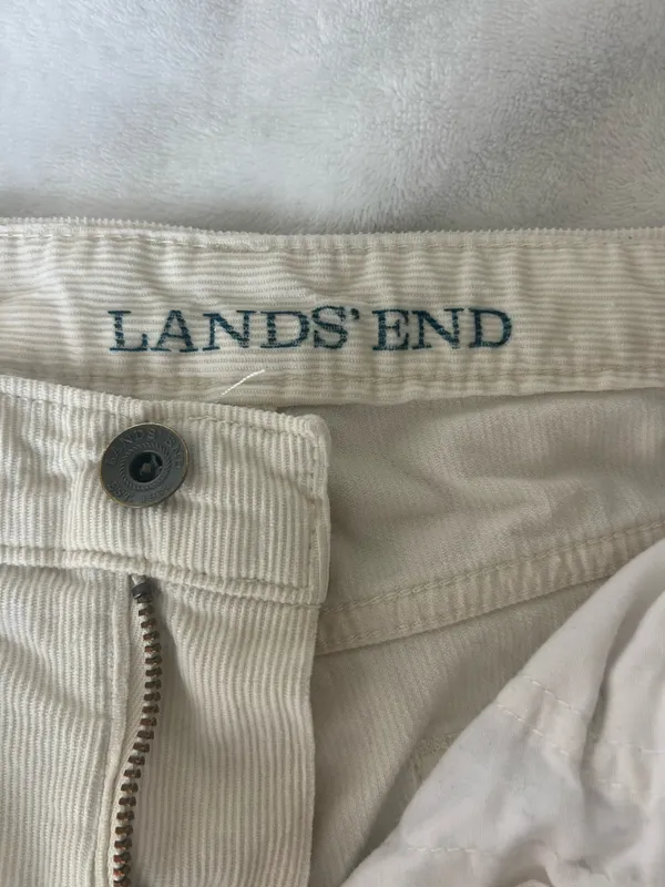 Lands' End off white cream corduroy pants - Image 2