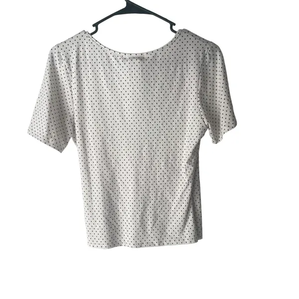 Ragdoll Y2k Size‎ Medium White Polka Dot Wrap Short Sleeve Babydoll Top - Image 4