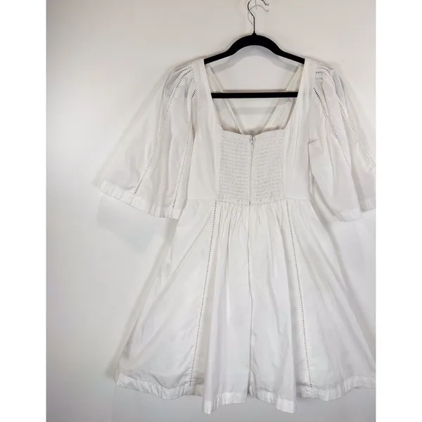 Abercrombie Fitch Dress White Mini V Neck Cutout Poplin Coastal Cowgirl Small - Image 9