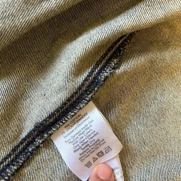 Eddie Bauer blue jeans denim cotton jacket long sleeve with pockets size small - Image 5