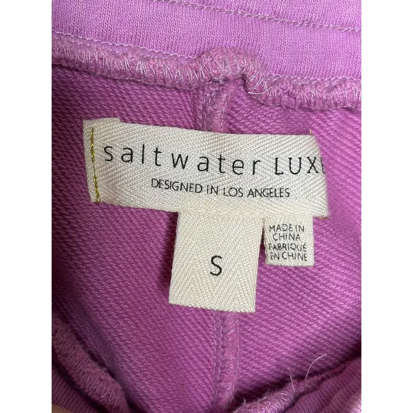 Saltwater Luxe Pink Hoodie Shorts Matching Set Size S Coastal Lounge - Image 8
