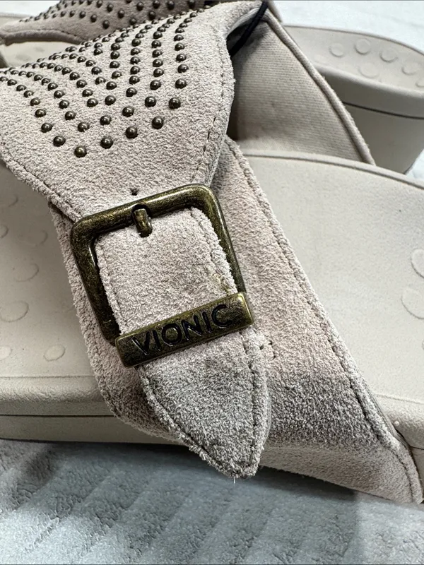 Vionic Women's, Pacific Capitola Thong Style Sandals Taupe size 6 - Image 4