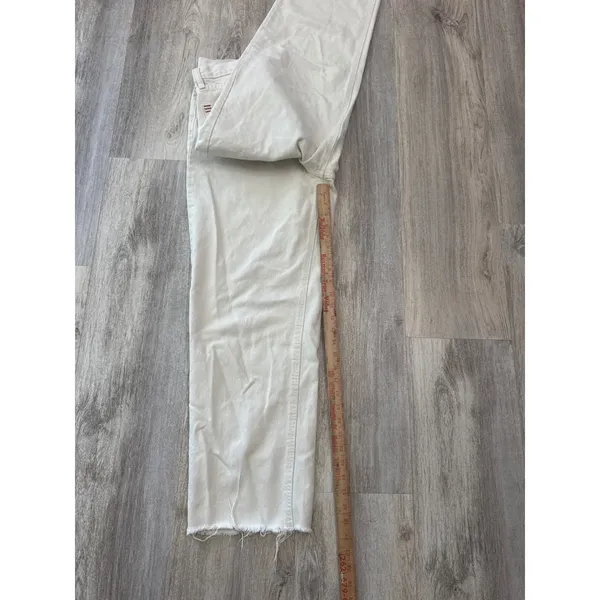 BDG Urban Outfitters High-Rise Baggy Jeans Off-White Cream Raw Hem‎ Size 31 - Image 8