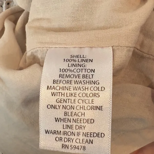 Cynthia Rowley Neutral Linen Dress Size‎ 6 - Image 7