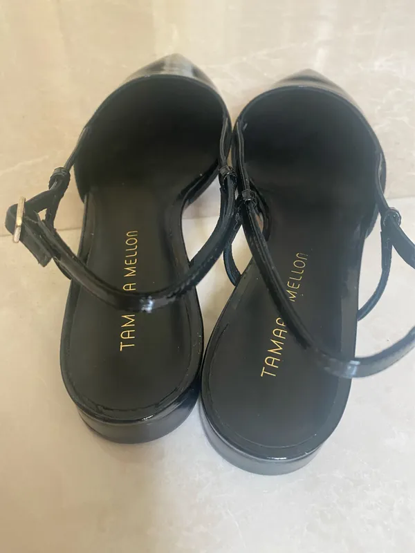 Tamara Mellon Oasis x D'Ascoli Sandals Leather Silk Ankle Wrap - Image 4