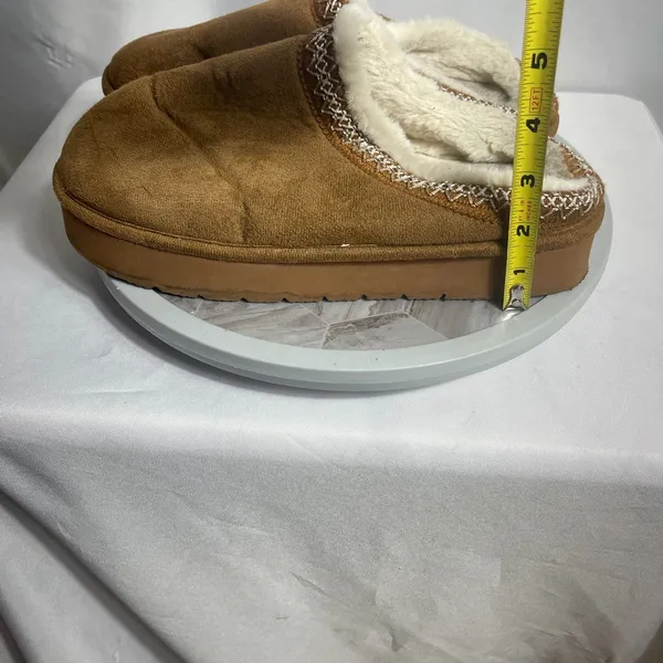 Source Unknown Brown Faux Suede Sherpa Lined Clog Slippers Womens EU 38/39 Cozy Indoor Shoes - Image 6