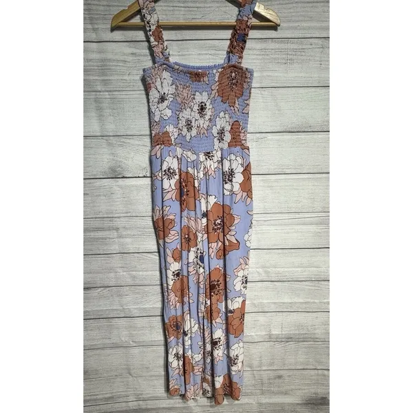 Aritzia Wilfred Chianti Jumpsuit Floral Sleeveless Crop Wide Leg Purple SIZE S - Image 4
