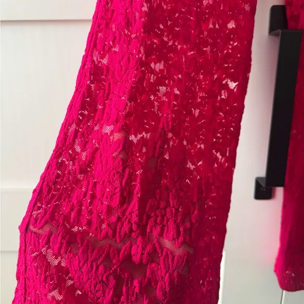 Free People Bright Pink Wide Leg Lace Pants - Image 2