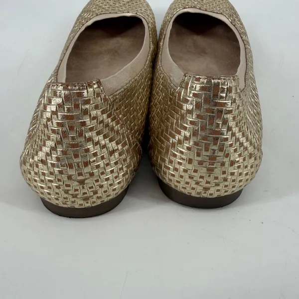Vionic Anita Gold Woven Ballet Flats Womens 7.5 Orthotic Comfort Shoes - Image 3