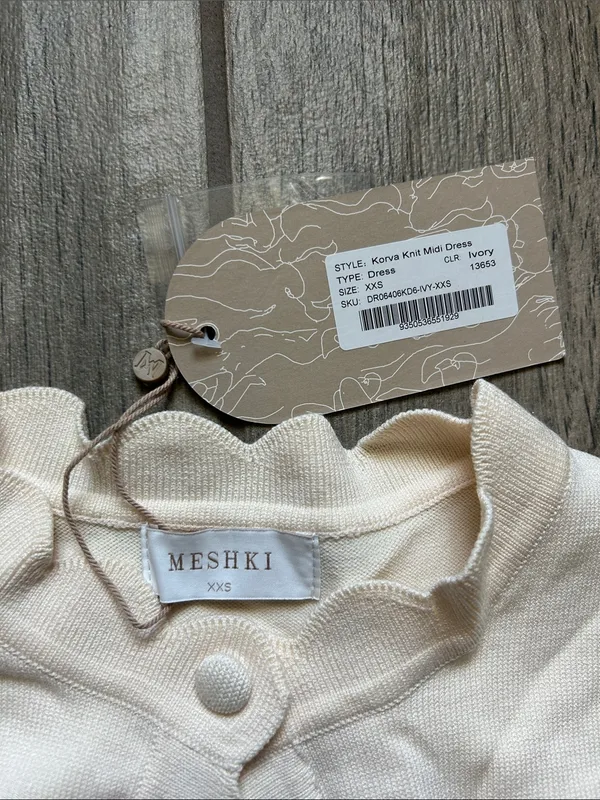 Meshki Korva knit Cream Sleeveless Midi Dress - Image 2