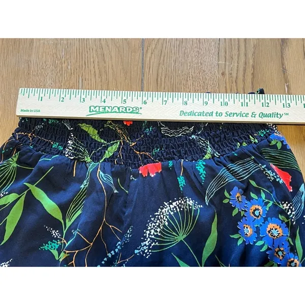 Aerie Pants‎ Women’s Size Small Blue Red Floral Polyester Pockets Lounge - Image 9