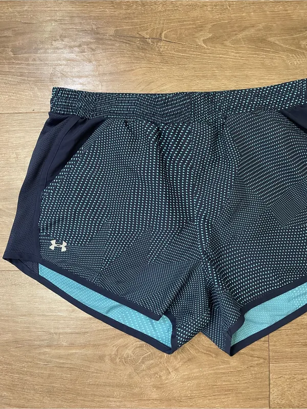 Under Armour Running Shorts Women’s Size M Navy Blue Pockets Brief Lined - Image 7