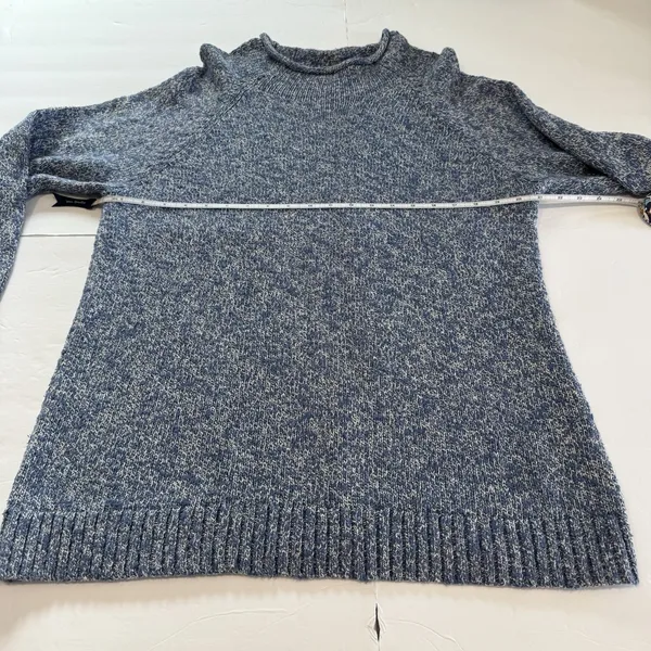 LL Bean Blue Cotton Ragg Funnelneck Pullover Tunic Sweater Size XL‎ - Image 9