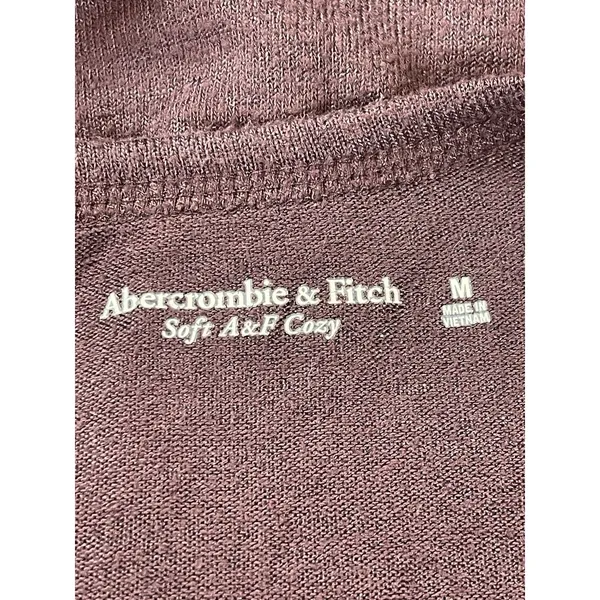 Abercrombie Fitch Soft A&F Cozy Plum V Neck Long Sleeve Tee Relaxed Top M - Image 6