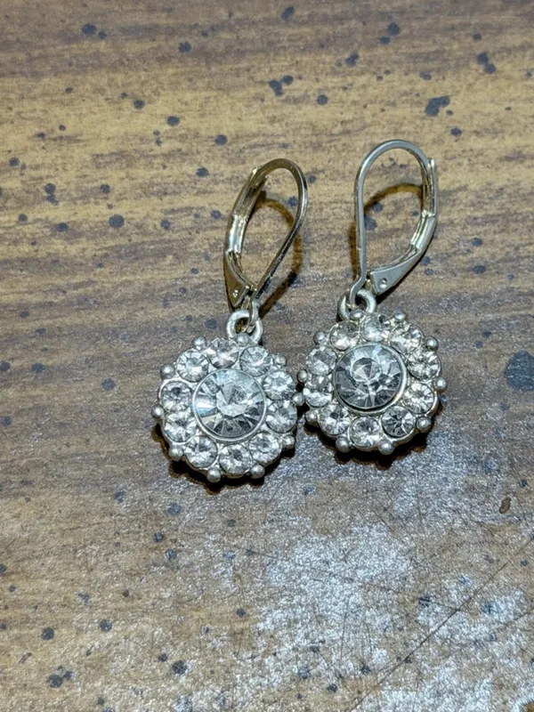 Crystal Halo Drop Earrings - Image 3