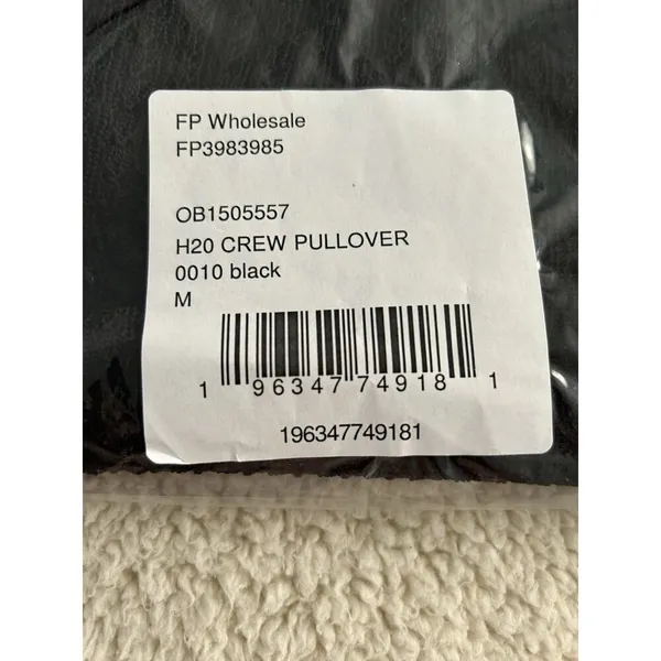 Free People H2O Crew Pullover Open Weave Knit Crop Top Black Size M - Image 5