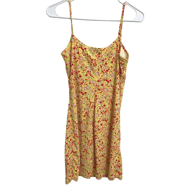 Vintage Y2K All That‎ Jazz Yellow Ditsy Floral Slip Mini Dress M Fairy Girly - Image 2