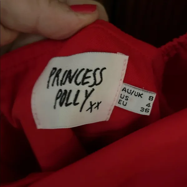 Princess Polly Lillie mini dress bubble sleeve red festive holiday women’s‎ 4 - Image 6